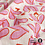 Mousseline stof in wit met print van roze harten