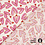 Mousseline stof in wit met print van roze harten