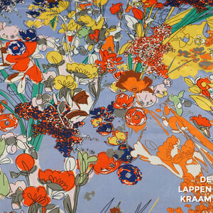  Polyester lila met bloemenprint