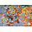 Polyester stof lila met bloemenprint