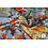 Polyester stof lila met bloemenprint