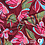Viscose stretch stof bordeaux met geschilderde bloemen