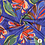Viscose stretch stof kobalt met geschilderde bloemen