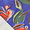 Viscose stretch stof kobalt met geschilderde bloemen