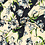 Viscose stretch satijn donkerblauw met bloemen