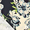 Viscose stretch satijn donkerblauw met bloemen