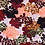 Viscose tricot met diverse bloemen lila