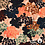 Viscose tricot stof met diverse bloemen zalmroze