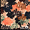 Viscose tricot stof met diverse bloemen zalmroze