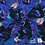 Viscose tricot stof met geschilderde bloemen petrol