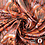 Jacquard stof met bloemdessin in tinten oranje en bruin