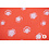 Viscose crepe koraal met witte tie dye cirkels