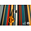 Polyester stretch crepe stof blauw en geel gestreept
