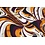 Viscose tricot stof met retro dessin oranje/paars