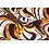Viscose tricot stof met retro dessin oranje/paars
