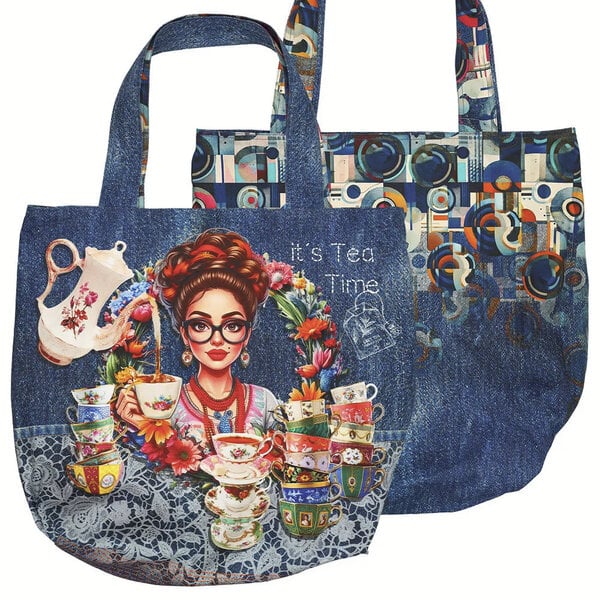 Pre-Order Canvas Paneel voor tas met denimprint