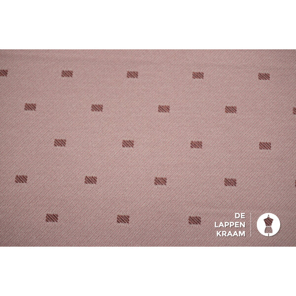 SALE Gebreid stof oud roze met lurex rechthoekjes