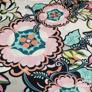  Travelstof met kleurrijke bloemenprint