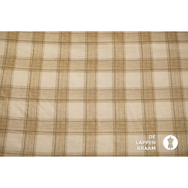 Linnenmix stof beige geruit