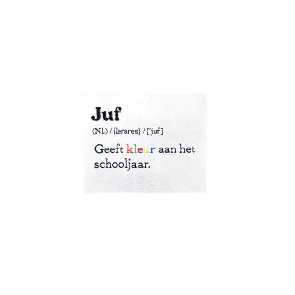 Label "juf geeft kleur"
