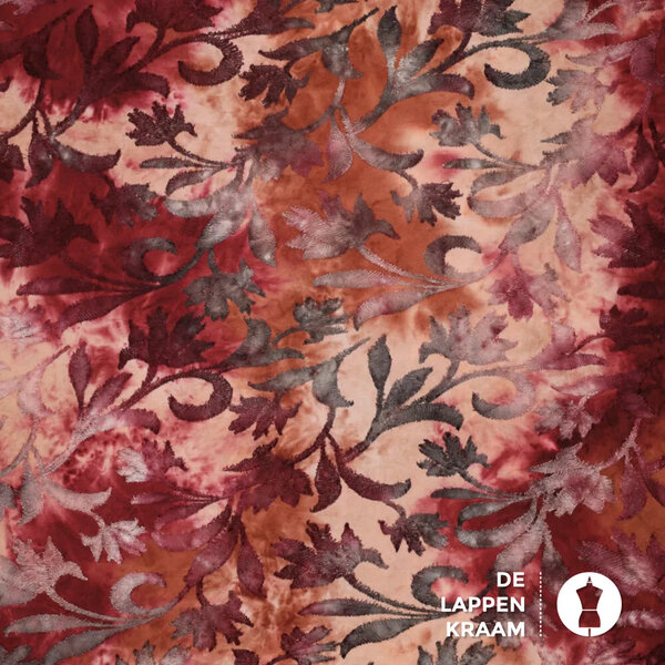 Ausbrenner tie dye stof bordeaux