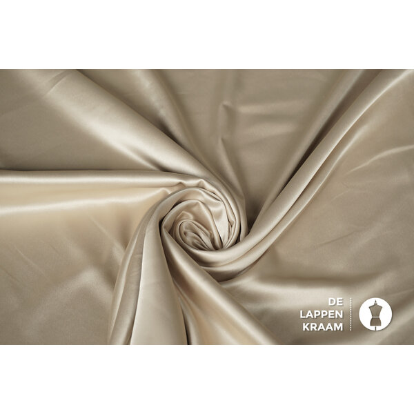 Basic Satijn stof met stretch beige