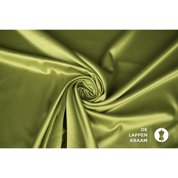 Basic Satijn stof met stretch lime