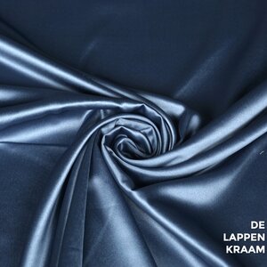 Basic Satijn met stretch jeansblauw