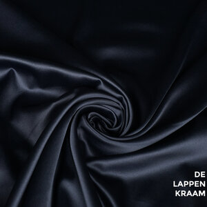 Basic Satijn met stretch donkerblauw