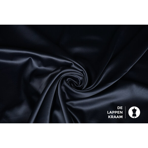 Basic Satijn met stretch donkerblauw