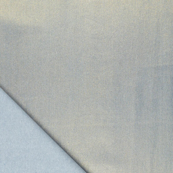 Denim met glanscoating goud