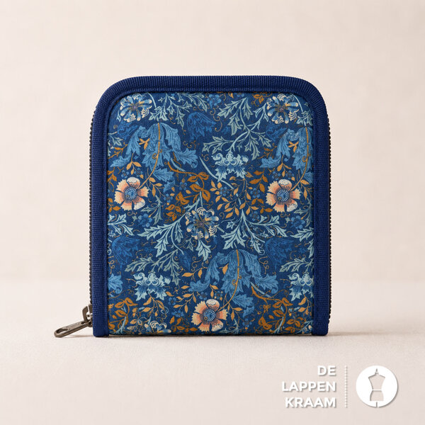 Naaisetje voor op reis blauw met bloemen