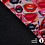 Alpenfleece stof met digitale print van mondjes
