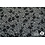 Viscose tricot stof zwart wit met velvet bloemenprint