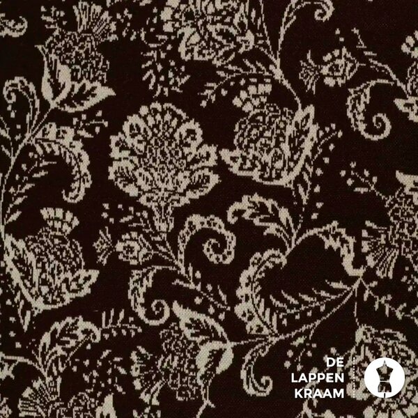 Gebreid bruin met bloemen