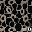 Punta di Roma stof met abstracte cirkels in beige en zwart