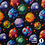Alpenfleece stof met planeten