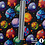Alpenfleece stof met planeten