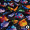 Alpenfleece stof met planeten