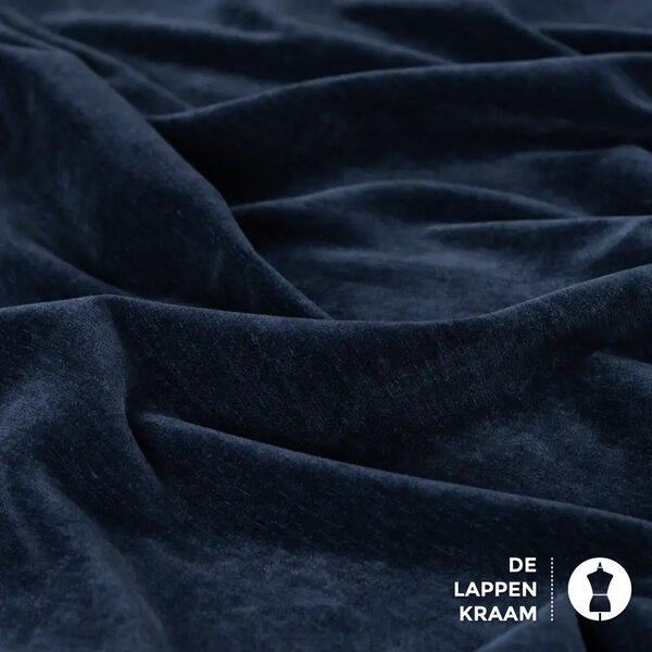 Velours bengaline stof donkerblauw