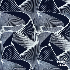  Tricot donkerblauw met abstracte streepjes
