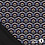 Gebreide stof  in blauw met hoekige vormen en gouden lurex