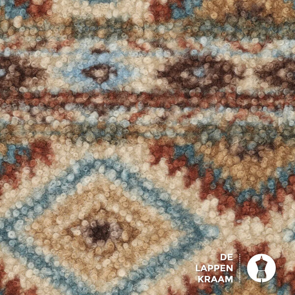 Boucle stof in kelim stijl