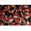 Coupon 10 Satijn zwart met rode bloem 180 x 150cm