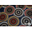 Coupon 17 Crinkle tricot donkerblauw met mandala's 180 x 160 cm