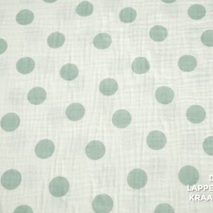  Hydrofiel wit met mintgroene stippen