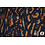 Polyester stretch stof donkerblauw en camel gestreept