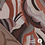 Viscosemix met abstract dessin in beige- en bordeauxtinten
