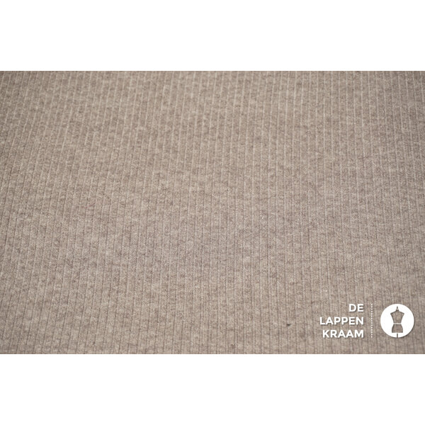 Gebreide rib stof beige