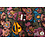 Jacquard stof met kleurrijke bloemen
